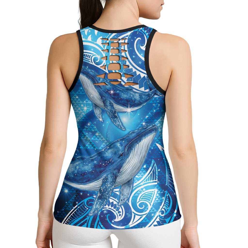 New Zealand Humpback Whale Matariki Hollow Tank Top Maori New Year Taniko Niho Taniwha LT14 - Polynesian Pride