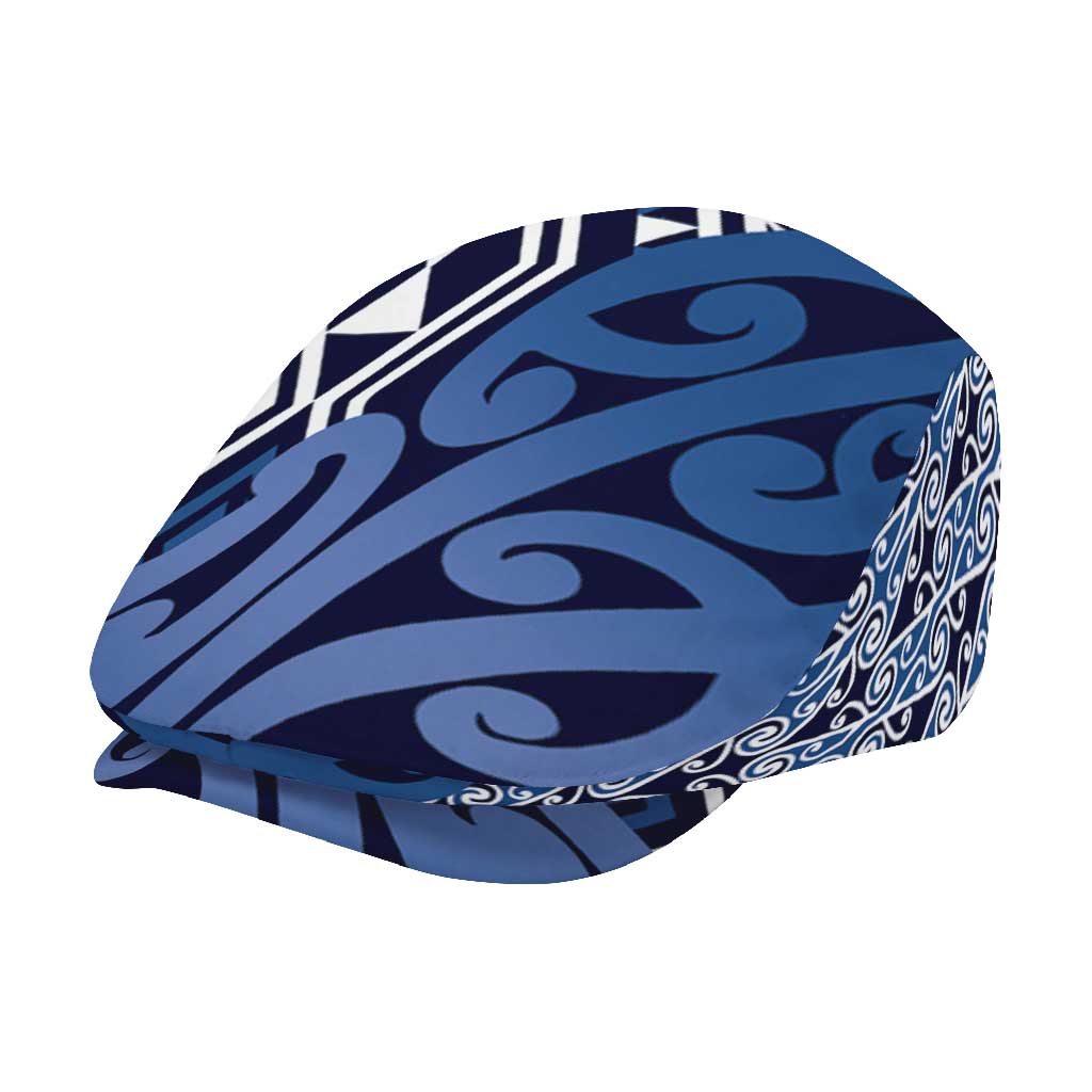 New Zealand Jeff Hat Aotearoa Kowhaiwhai Mix Taniko Art - Blue