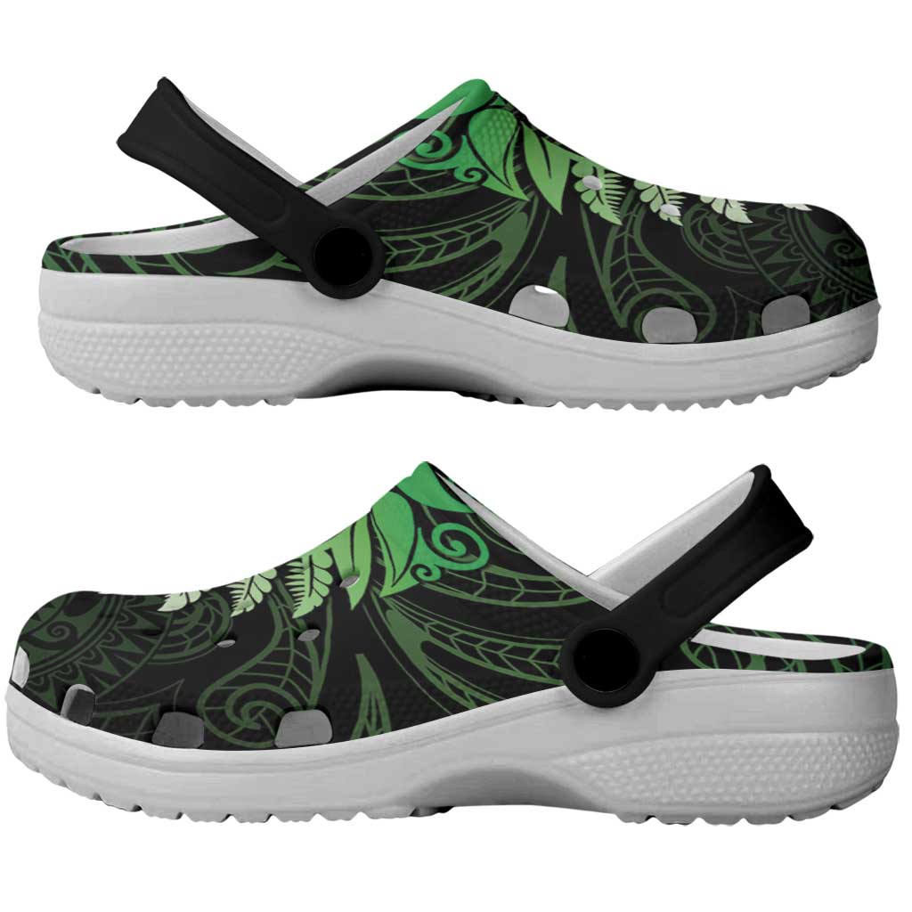 New Zealand Maori Koru Fern Clogs Shoes Spiral Polynesian Style Green - Polynesian Pride