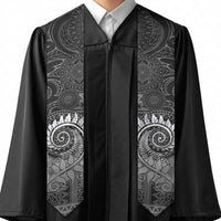 New Zealand Maori Koru Fern Graduation Stole Spiral Polynesian Style Gray LT05 - Polynesian Pride