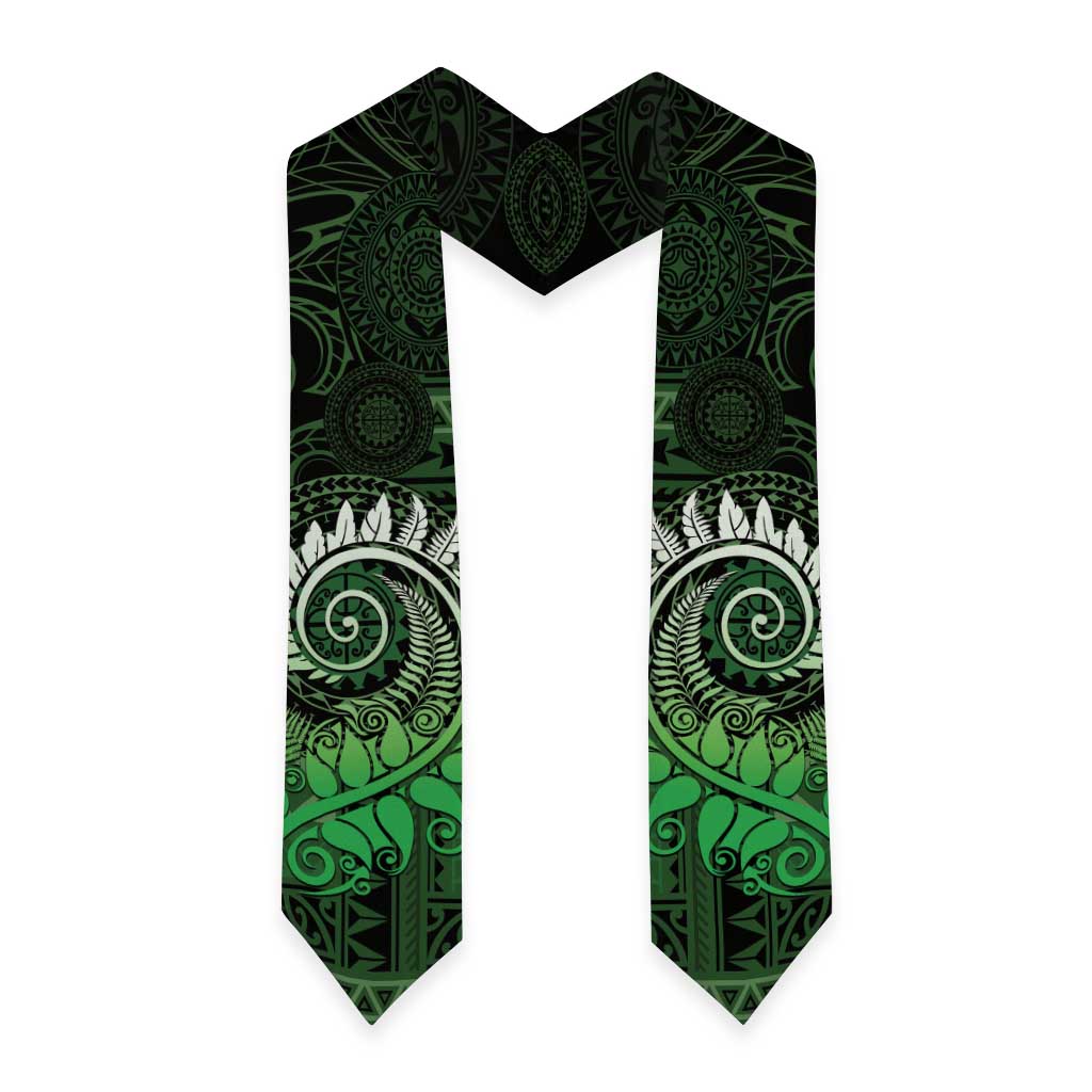 New Zealand Maori Koru Fern Graduation Stole Spiral Polynesian Style Green LT05 - Polynesian Pride