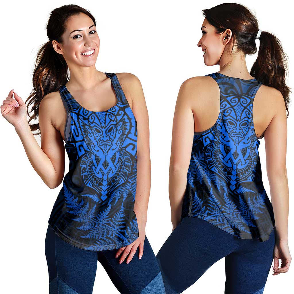 New Zealand Rugby All Blue Women Racerback Tank Silver Fern All Black Mix Ta Moko LT09