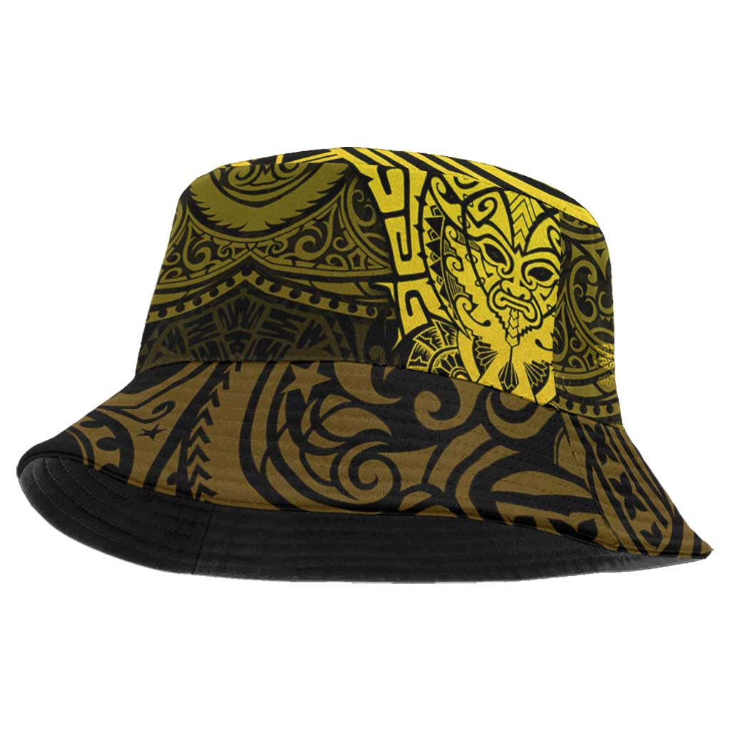 New Zealand Rugby All  Gold Bucket Hat Silver Fern All Black Mix Ta Moko LT09
