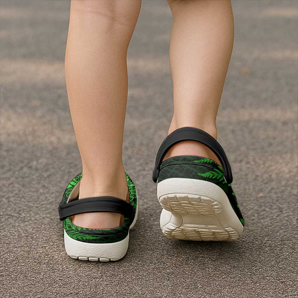 New Zealand Rugby All Green Clogs Shoes Silver Fern All Black Mix Ta Moko