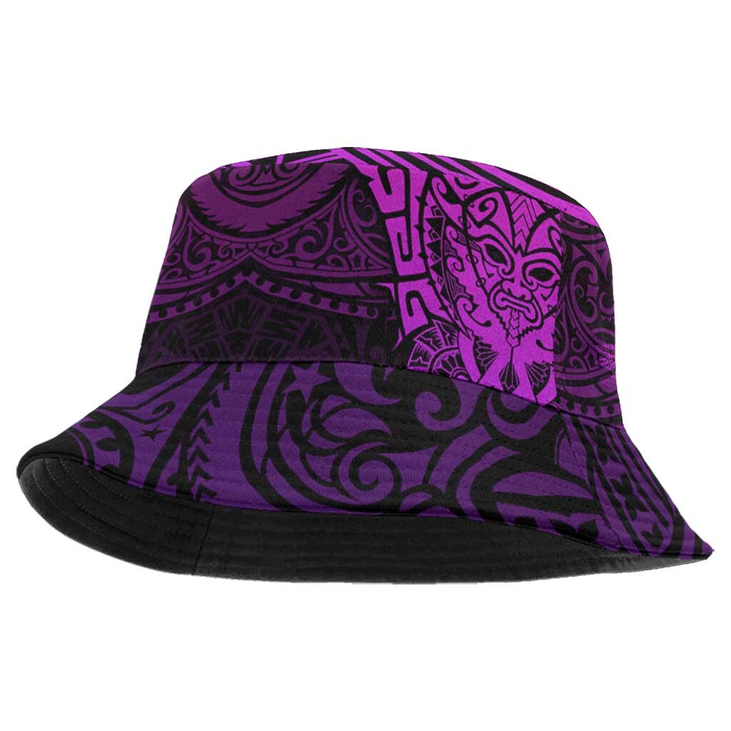 New Zealand Rugby All Purple Bucket Hat Silver Fern All Black Mix Ta Moko LT09