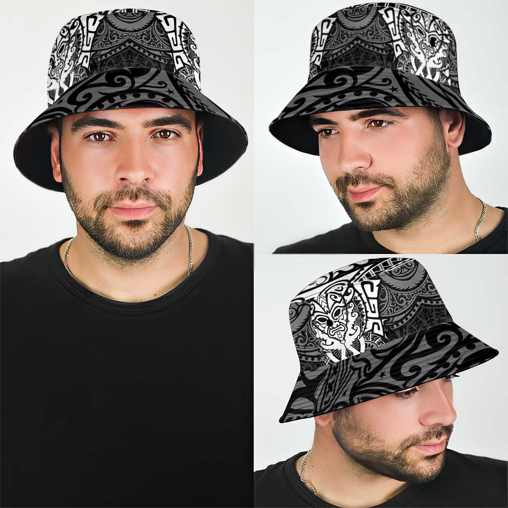 New Zealand Rugby All White Bucket Hat Silver Fern All Black Mix Ta Moko LT9