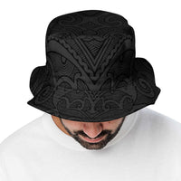 New Zealand Rugby Personalised Bucket Hat All Black Fern Maori Tribal Pattern - Polynesian Pride