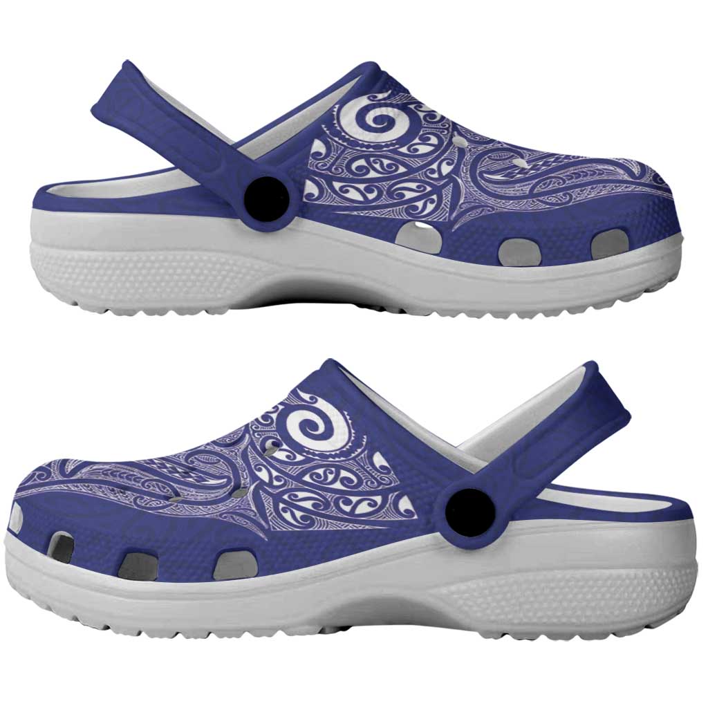 New Zealand Sea Animals with Maori Tribal Tattoo Clogs Shoes Blue Color LT03 - Polynesian Pride