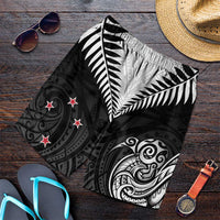 New Zealand Shorts for Men Aotearoa Maori Kiwi Black Fern LT01 Black - Polynesian Pride