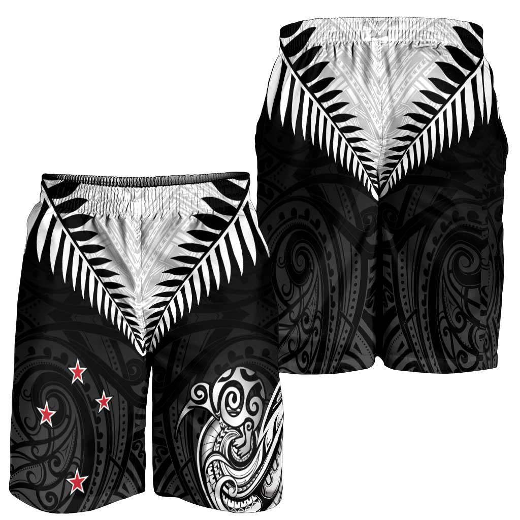 New Zealand Shorts for Men Aotearoa Maori Kiwi Black Fern LT01 - Polynesian Pride