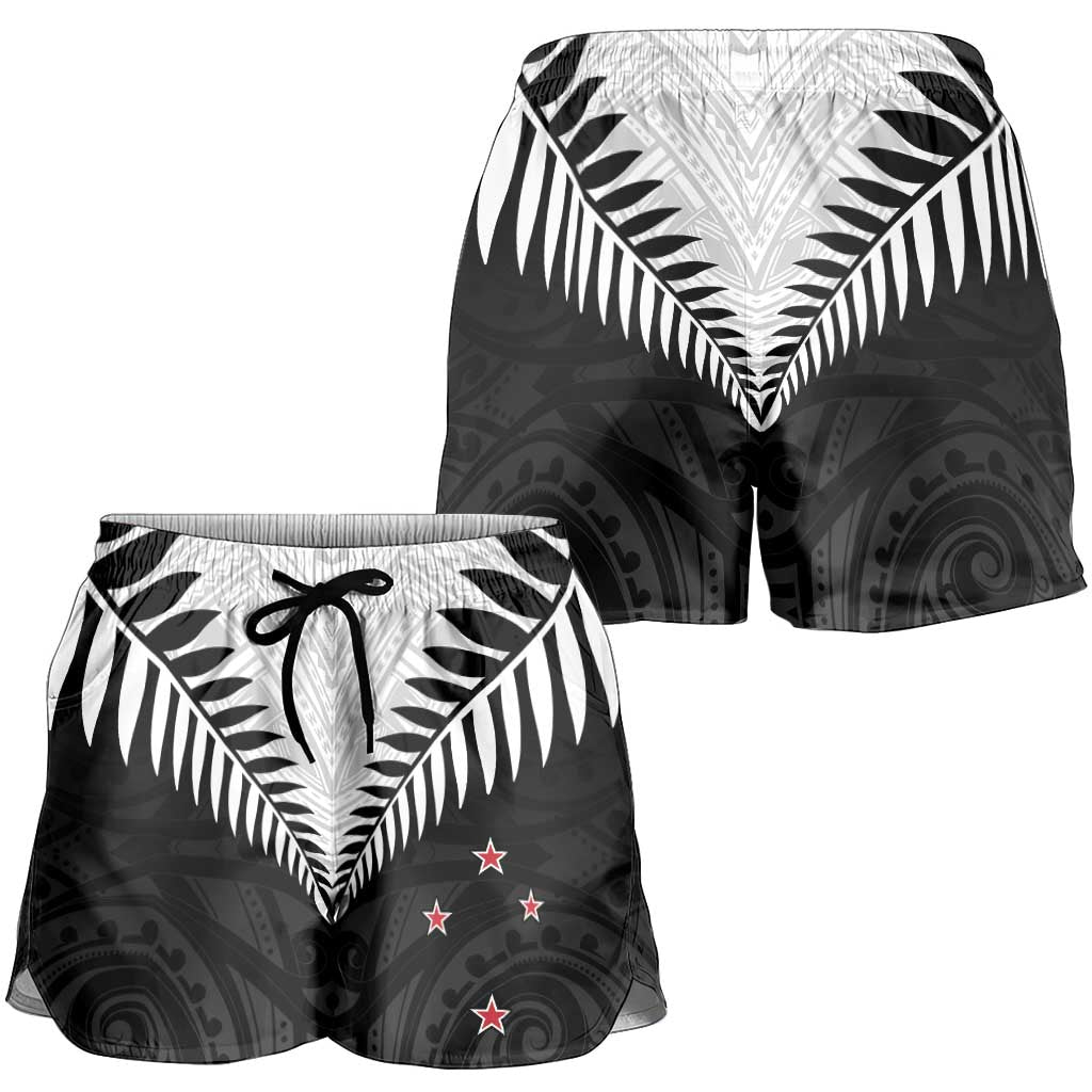 New Zealand Shorts for Women Aotearoa Maori Kiwi Black Fern LT01 - Polynesian Pride