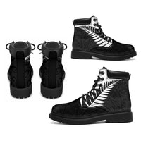 New Zealand Silver Fern Rugby All Season Boots All Black Go Champions Maori Pattern - Polynesian Pride