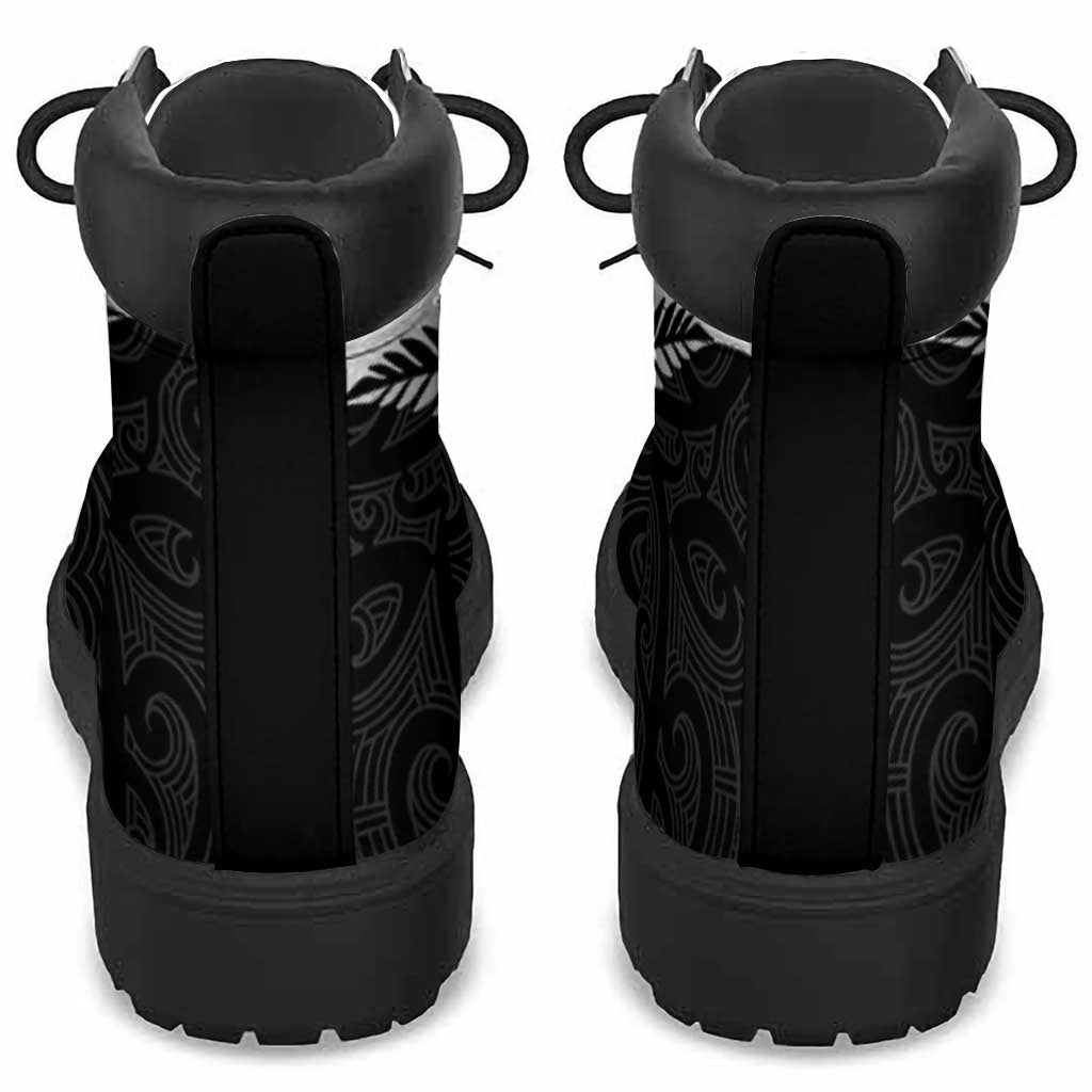 New Zealand Silver Fern Rugby All Season Boots All Black Go Champions Maori Pattern - Polynesian Pride
