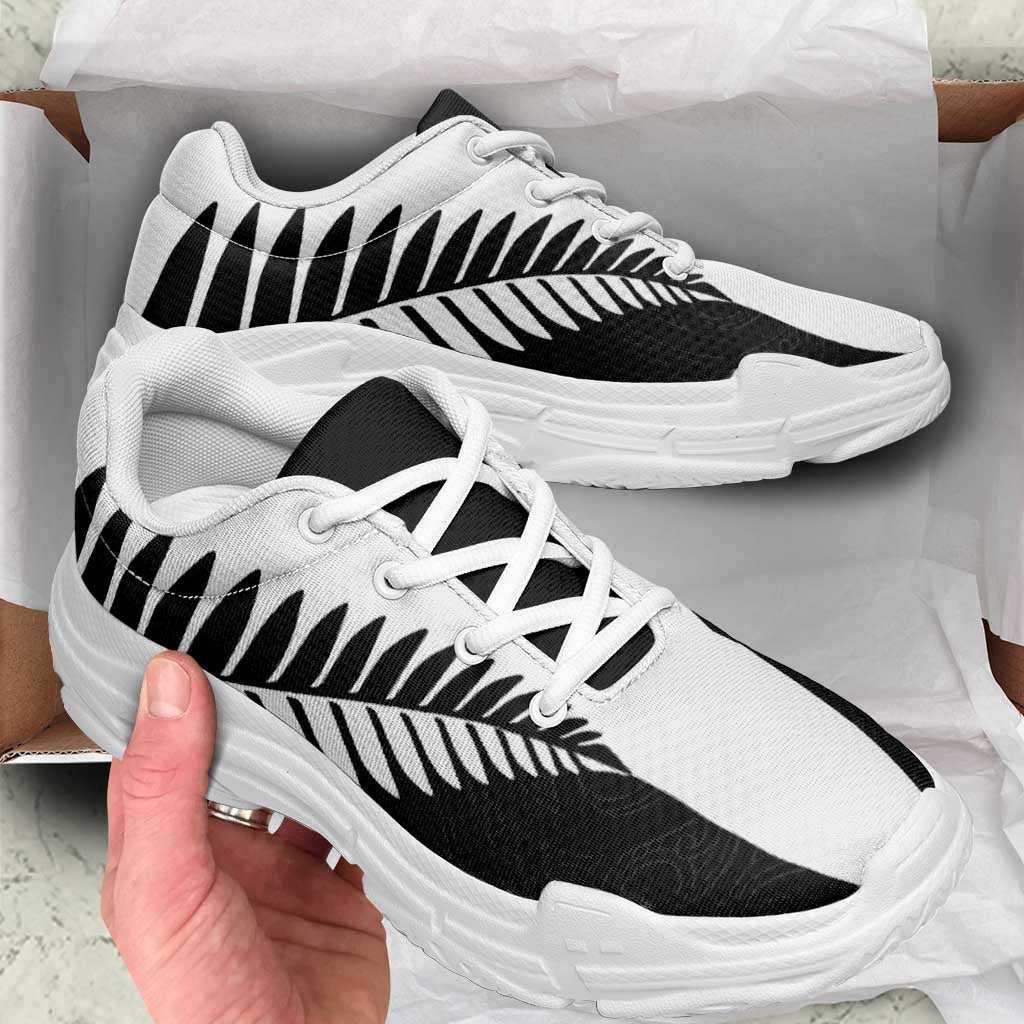 New Zealand Silver Fern Rugby Chunky Sneakers All Black Go Champions Maori Pattern - Polynesian Pride