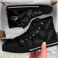 New Zealand Silver Fern Rugby High Top Shoes Go Aotearoa World Cup LT14 Black - Polynesian Pride