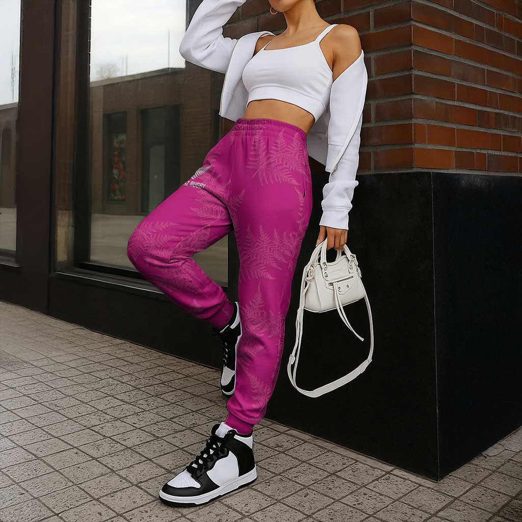 New Zealand Silver Fern Rugby Jogger Pants Go Aotearoa Champions World Cup Pink - Polynesian Pride