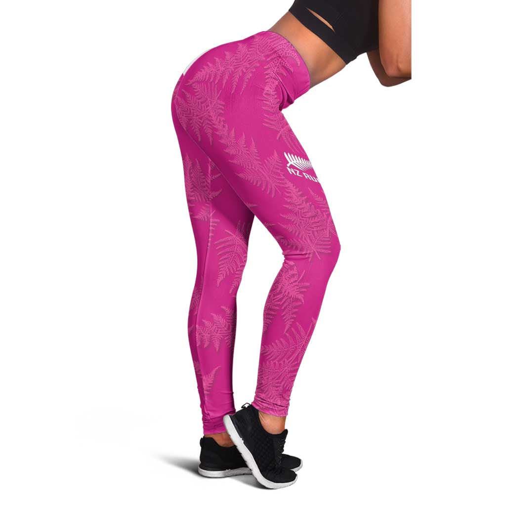 New Zealand Silver Fern Rugby Leggings Go Aotearoa Champions World Cup Pink - Polynesian Pride