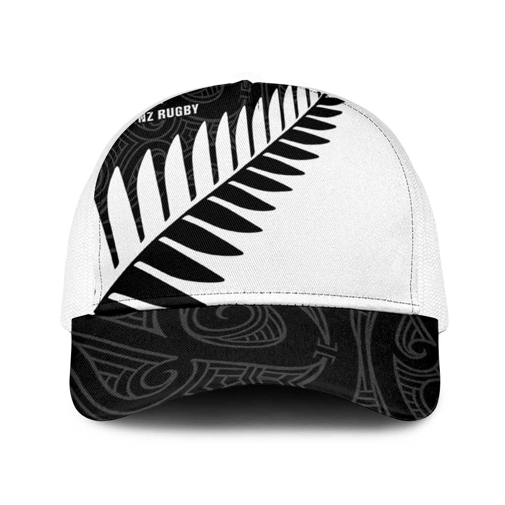 New Zealand Silver Fern Rugby Mesh Trucker Cap All Black Go Champions Maori Pattern - Polynesian Pride