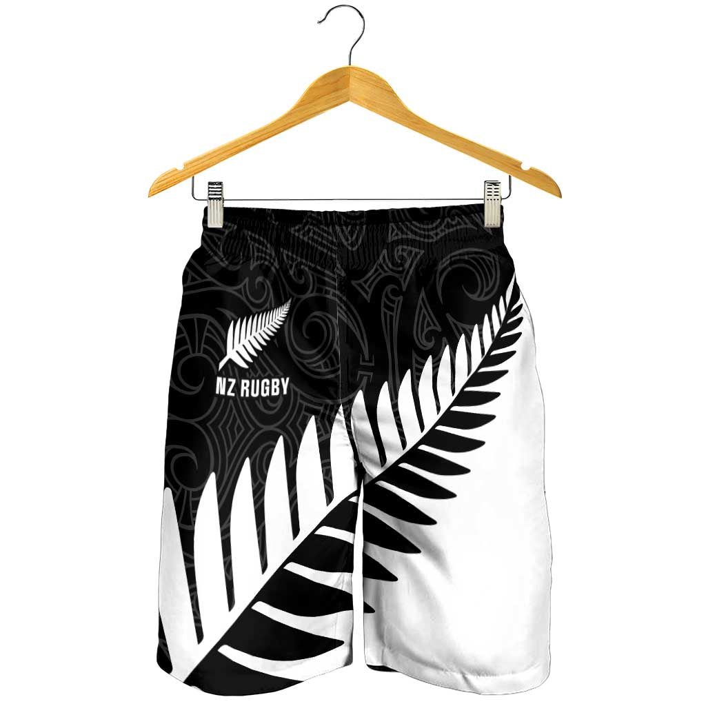 New Zealand Silver Fern Rugby Shorts for Men All Black Go Champions Maori Pattern LT14 - Polynesian Pride