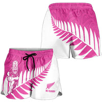 New Zealand Silver Fern Rugby Shorts for Women Go All Black Maori Pink Version - Polynesian Pride