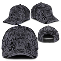 New Zealand Taiaha Maori Classic Cap Minimalist Silver Fern All Black LT09