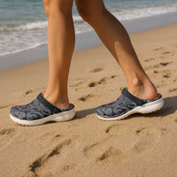 New Zealand Taiaha Maori Clogs Shoes Minimalist Silver Fern All Black