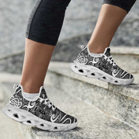 New Zealand Taiaha Maori Clunky Sneakers Kiwikiwi Minimalist Silver Fern Tukutuku Motif LT9 - Polynesian Pride