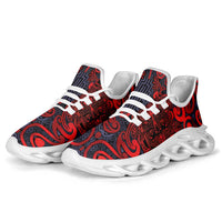 New Zealand Taiaha Maori Clunky Sneakers Whero Minimalist Silver Fern Tukutuku Motif LT9 - Polynesian Pride