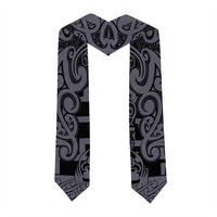 New Zealand Taiaha Maori Graduation Stole Minimalist Silver Fern All Black - Polynesian Pride