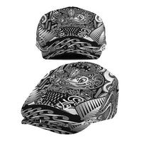 New Zealand Taiaha Maori Jeff Hat Kiwikiwi Minimalist Silver Fern Tukutuku Motif