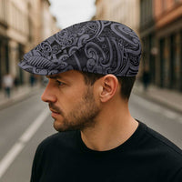 New Zealand Taiaha Maori Jeff Hat Minimalist Silver Fern All Black - Polynesian Pride