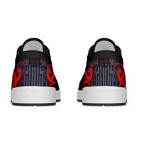 New Zealand Taiaha Maori Low Sneakers Whero Minimalist Silver Fern Tukutuku Motif LT9 - Polynesian Pride
