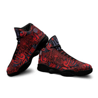 New Zealand Taiaha Maori Sneakers J13 Whero Minimalist Silver Fern Tukutuku Motif LT9 - Polynesian Pride