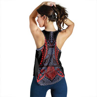 New Zealand Women Racerback Tank Maori Kiwiana Pattern Tukutuku Motif LT9 - Polynesian Pride