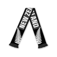 New Zealand World Football 2026 Soccer Scarf National Pride Never Stops LT9 Black Fringe One Size Black - Polynesian Pride