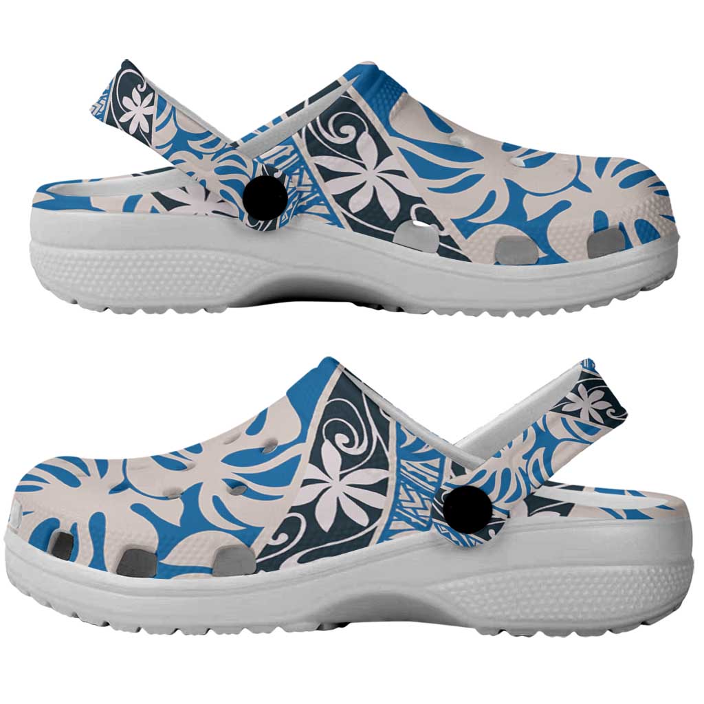 Ninamu Tahiti Tiare Monstera Clogs Shoes Polynesian Pattern Curve Style - Polynesian Pride