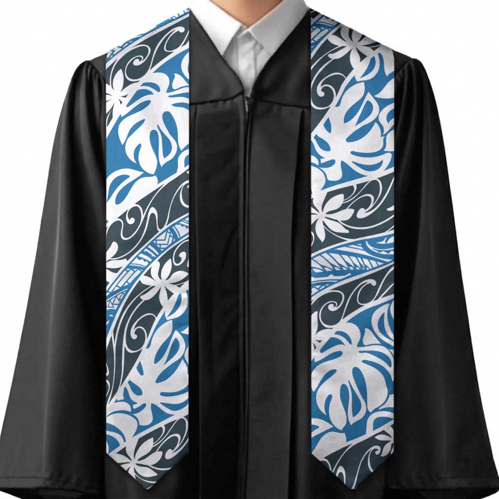 Ninamu Tahiti Tiare Monstera Graduation Stole Polynesian Pattern Curve Style LT01 - Polynesian Pride