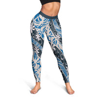 Ninamu Tahiti Tiare Monstera Leggings Polynesian Pattern Curve Style - Polynesian Pride