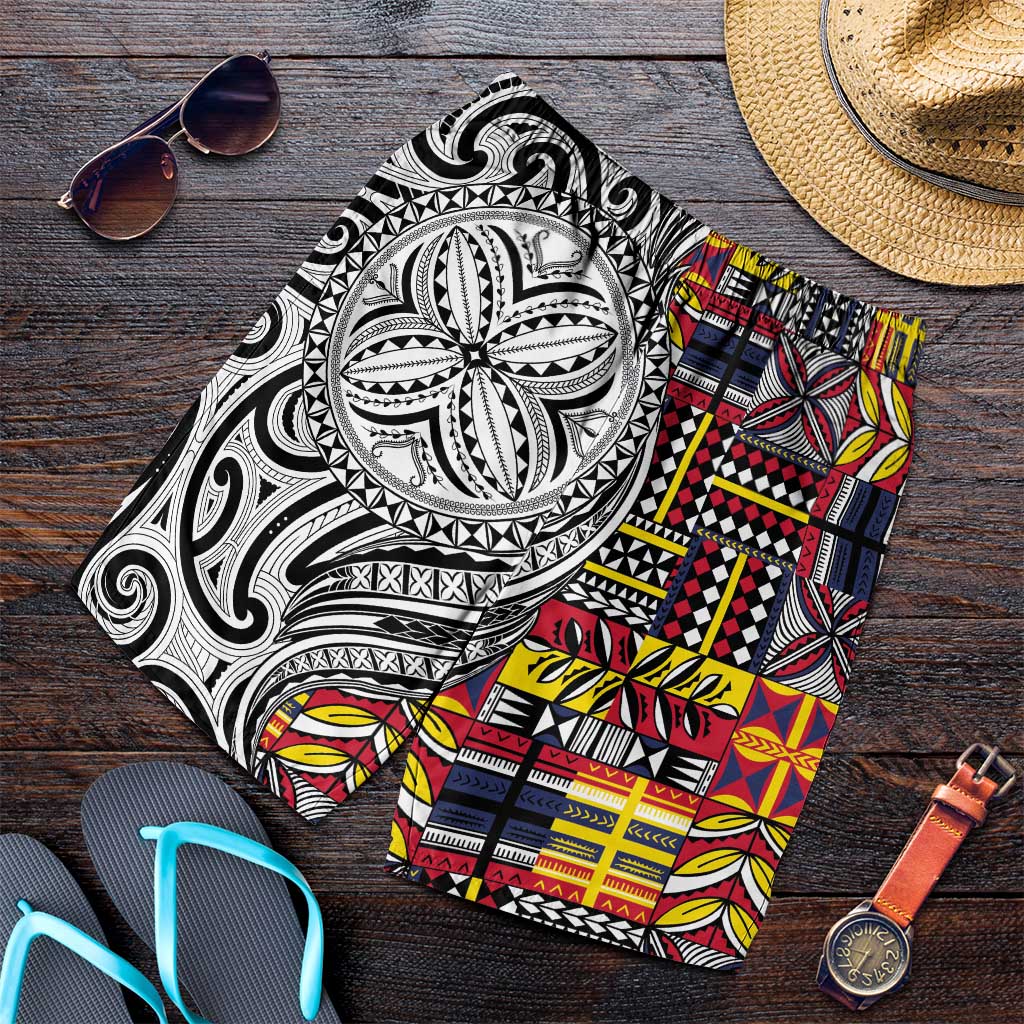 Niue Hiapo and Maori Decoration Tattoos Shorts for Men - Polynesian Pride