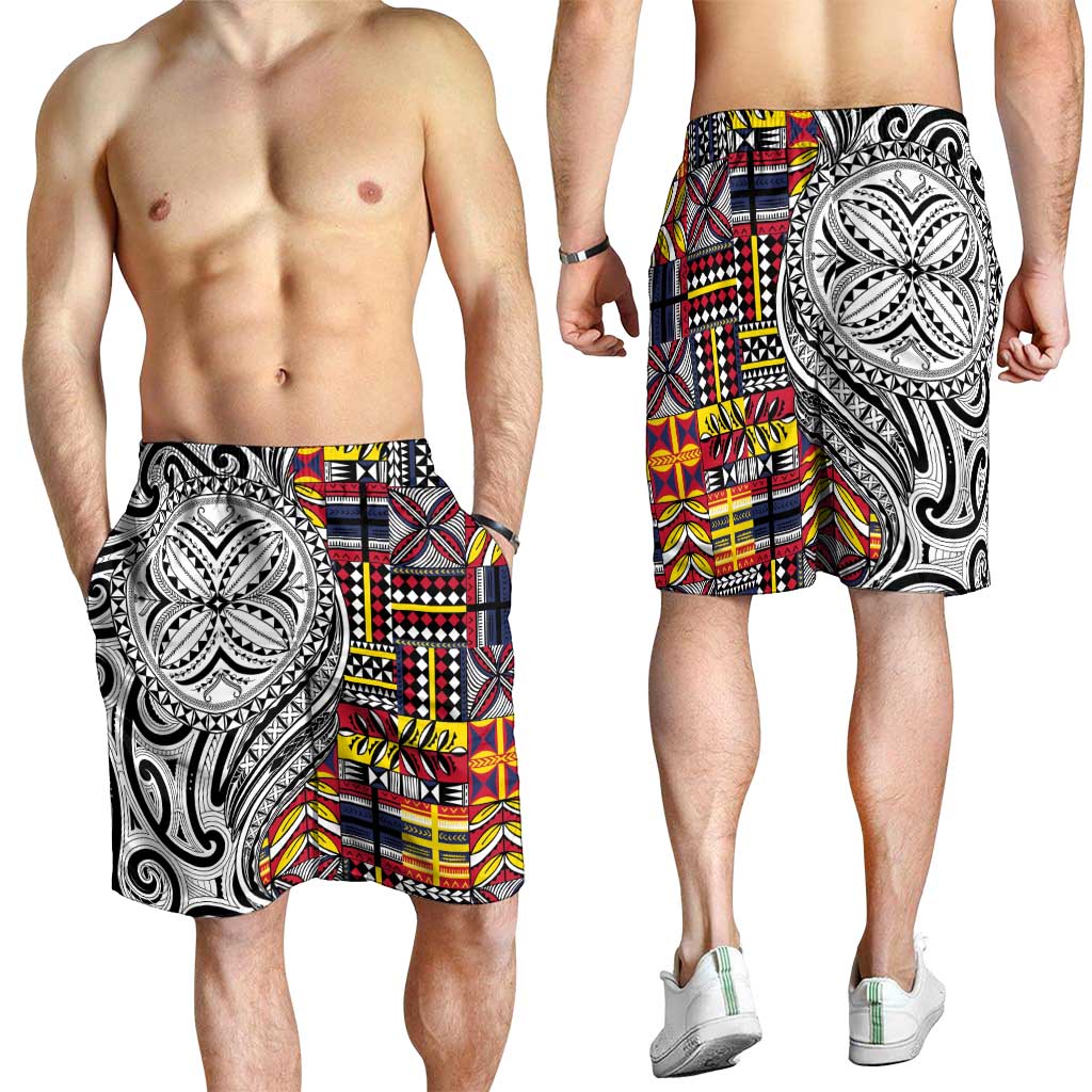 Niue Hiapo and Maori Decoration Tattoos Shorts for Men - Polynesian Pride