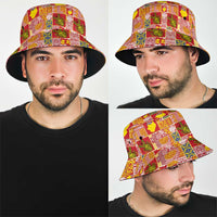 Niue Monuina e Kilisimasi Bucket Hat Pacific Patchwork Xmas Vibes - Polynesian Pride
