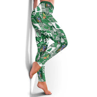 Norfolk Island Meri Krismas Leggings Pacific Patchwork Xmas Vibes - Polynesian Pride