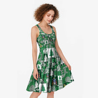 Norfolk Island Meri Krismas Midi Dress Pacific Patchwork Xmas Vibes - Polynesian Pride