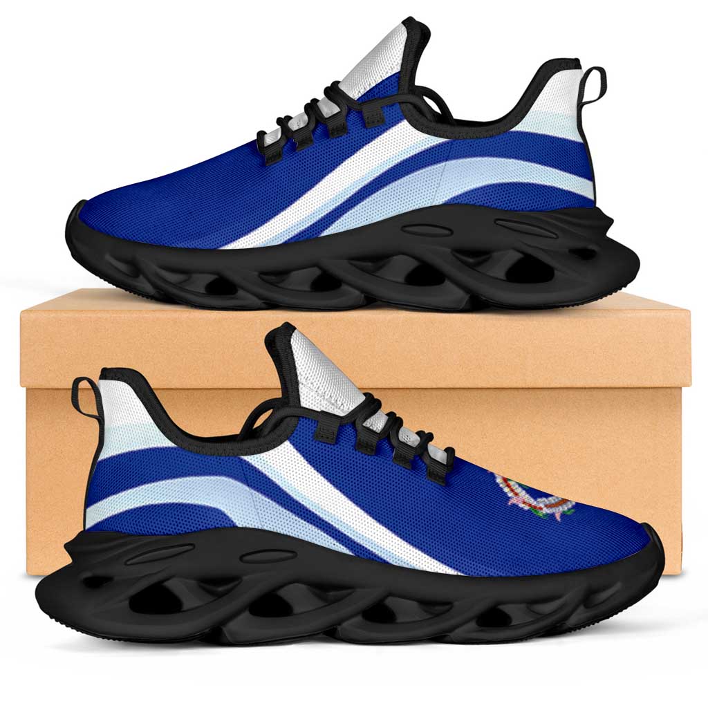 Northern Mariana Islands Clunky Sneakers Flag-Inspired Curve Style LT05 Blue - Polynesian Pride
