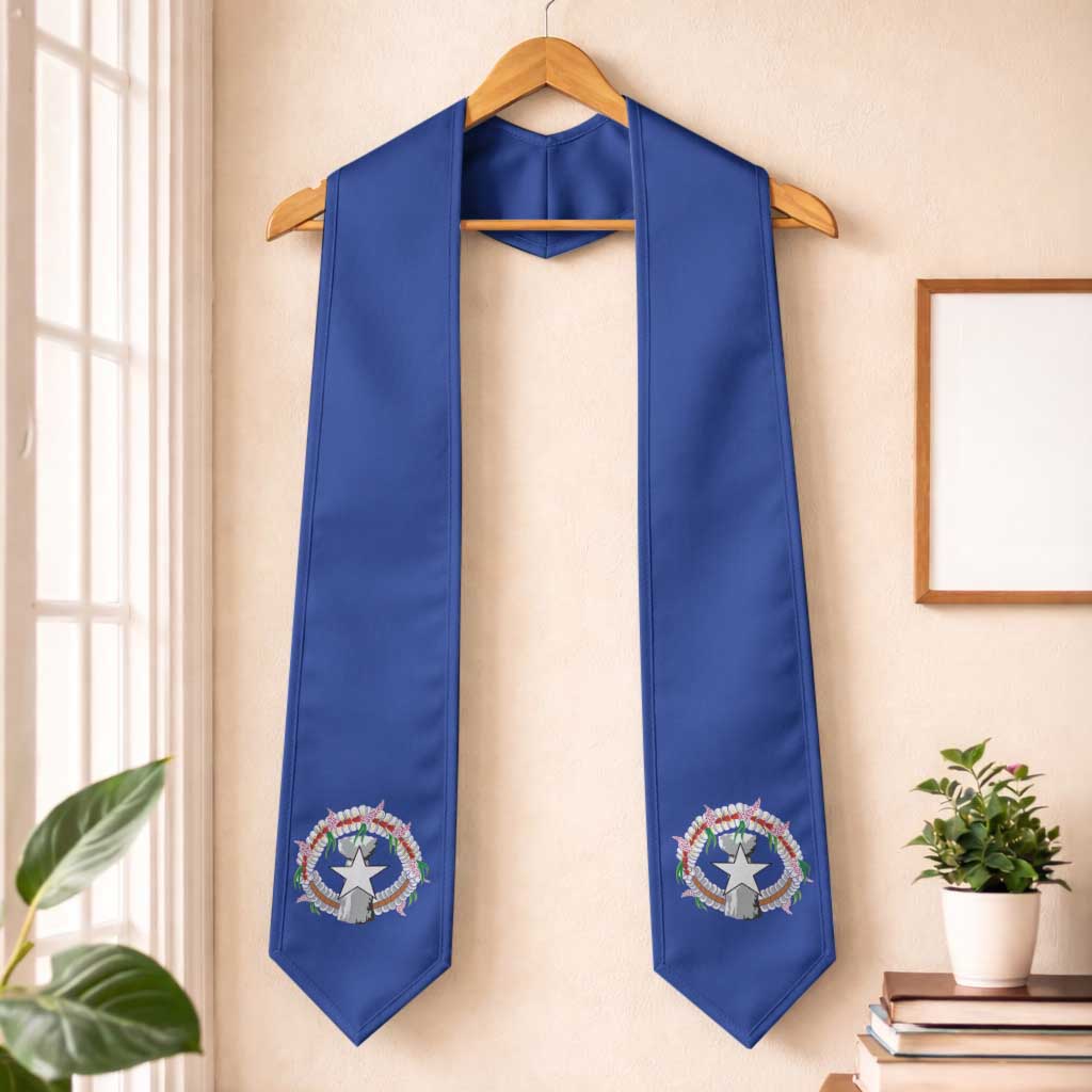 Northern Mariana Islands Graduation Stole Flag Style LT05 One Size Blue - Polynesian Pride