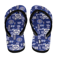 Northern Mariana Islands Magof Nochebuena Flip Flops Pacific Patchwork Xmas Vibes - Polynesian Pride