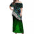 New Zealand Maori Matching Dress and Hawaiian Shirt Manaia Paua Shell Glitter Green LT4 No Shirt Green - Polynesian Pride