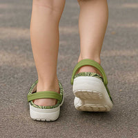 Olive Green Monstera Clogs Shoes Polynesian Tribal Pattern - Polynesian Pride