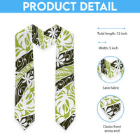Olive Tahiti Tiare Monstera Graduation Stole Polynesian Pattern Curve Style LT01 - Polynesian Pride