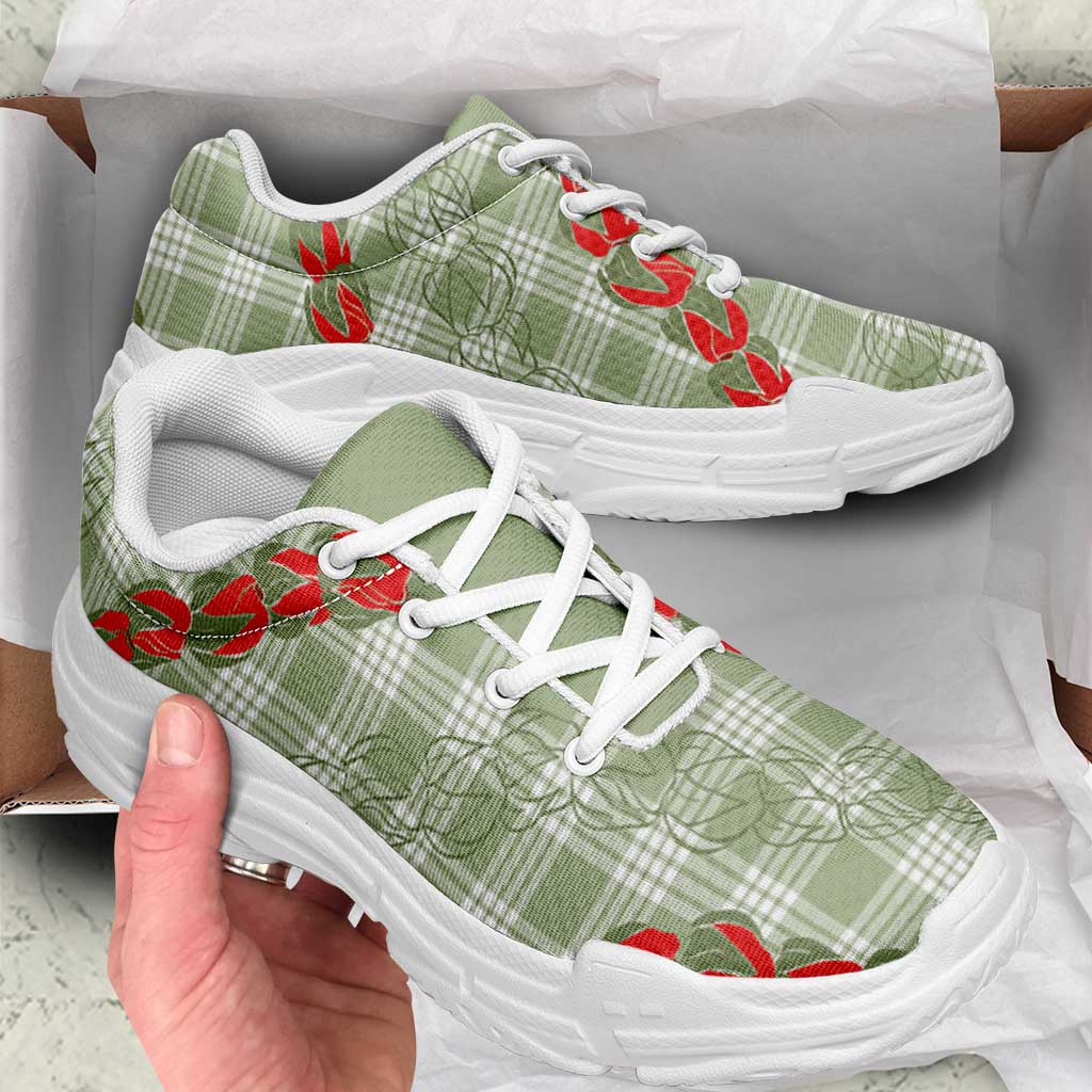 Omaomao Aloha Hawaii Chunky Sneakers Rosebud Lei With Palaka Motif - Polynesian Pride